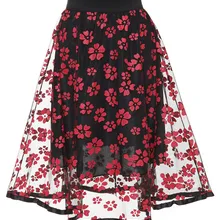 Летние женские сетка цветок плиссированные юбки пляжные Тюль Длинные женские юбки Harajuku Boho Faldas Mujer юбки
