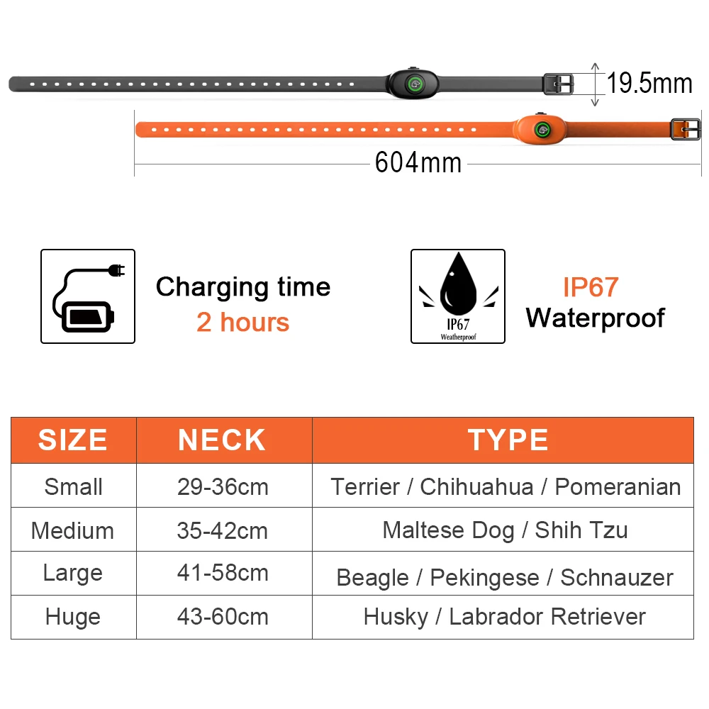 Ошейник для собак с защитой от кора, водонепроницаемый перезаряжаемый Электрический Вибрационный ошейник для дрессировки собак