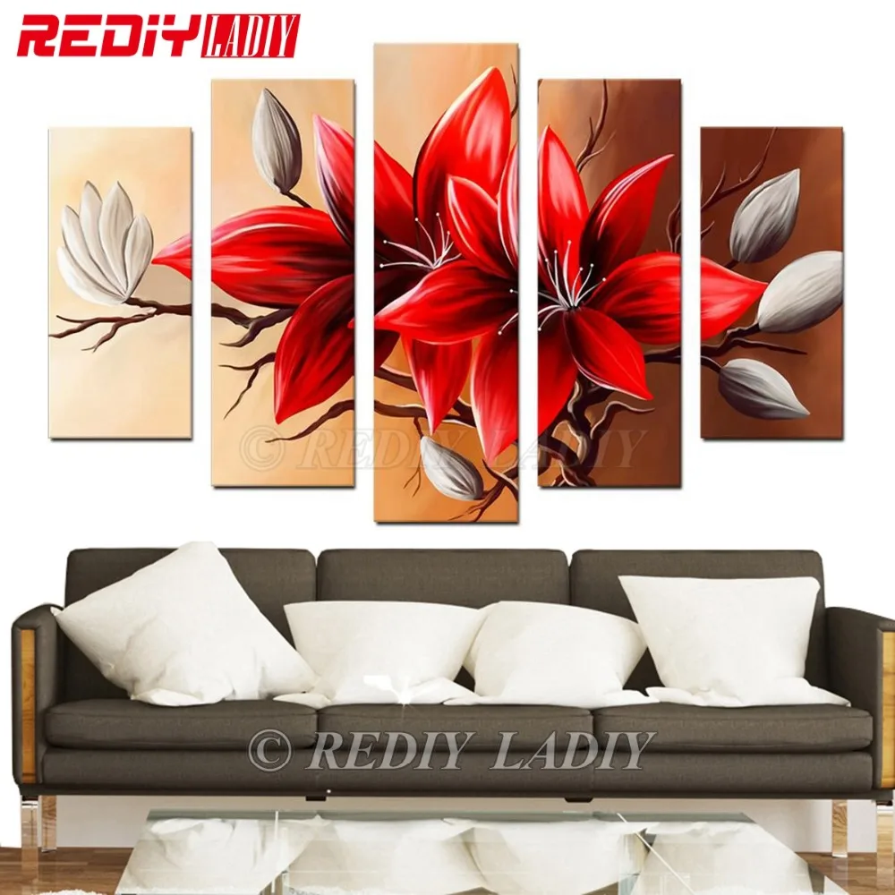 

REDIY LADIY Diamond Painting Cross Stitch Triptych Full Diamond Embroidery Crystal Modular Picture Flowers Home Decoration Art