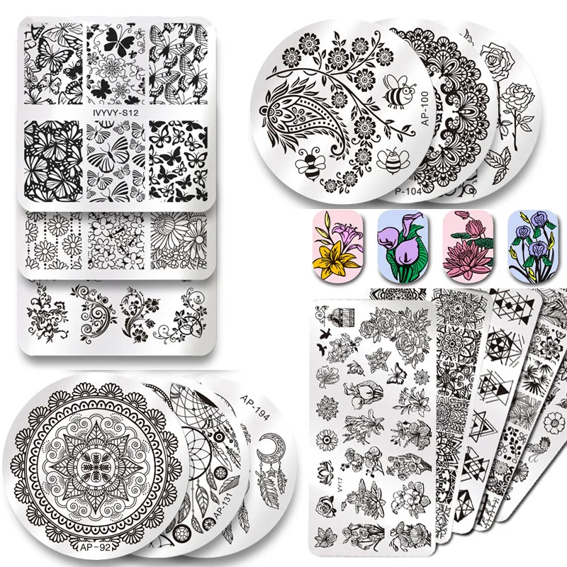 2019 New Series Nail Stamping Plates DIY Image Konad Nail Art Manicure Templates Stencils Salon Beauty Polish Tools|nail stamping plates|stamping platesmanicure templates - AliExpress