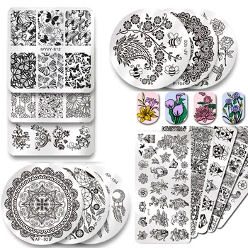 

2019 New Series Nail Stamping Plates DIY Image Konad Nail Art Manicure Templates Stencils Salon Beauty Polish Tools