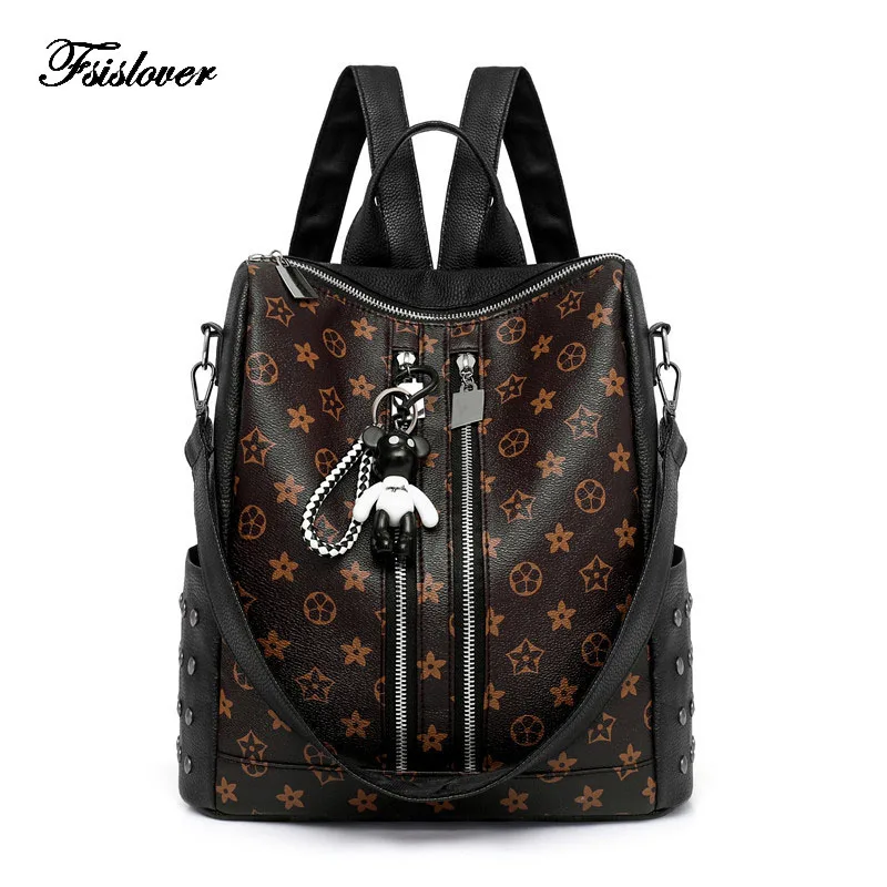 

Fashion Rivet Women Backpack Women's PU Leather Backpacks Female school Shoulder bags for teenage girls Travel Backpack Mochil