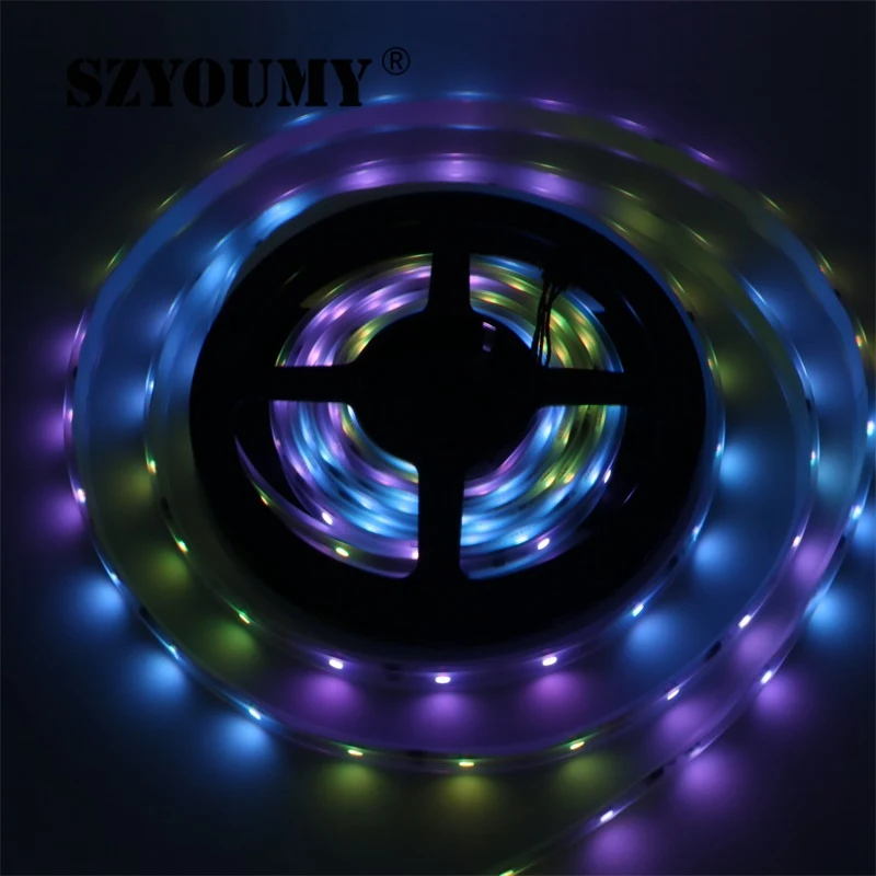 Светодиодная лента SZYOUMY 5 м 12 В 6803 IC Dream Color RGB 5050 SMD 30 светодиодов/м IP66