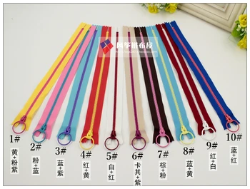 

Ykk3 resin zipper big circle slider bags color block 10 30cm long