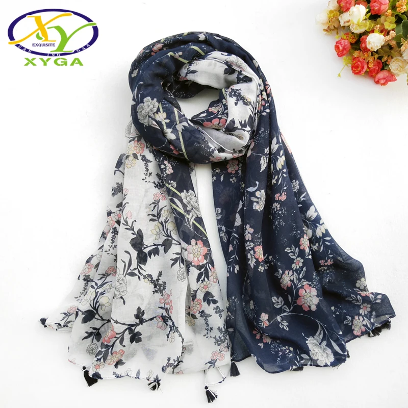 

1PC 2017 Summer New Bohemia Style Flower Acrylic Cotton Women Fashion Long Tassels Scarf Thin Women New Visocse Pashmina Shawl