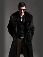 Marke 2016 Winter Männer Faux Pelzmantel, mode Männer Langen Mantel Heiße Warme Kaninchen Umlegekragen Trend Pelz Jacke Trenchcoat Männer