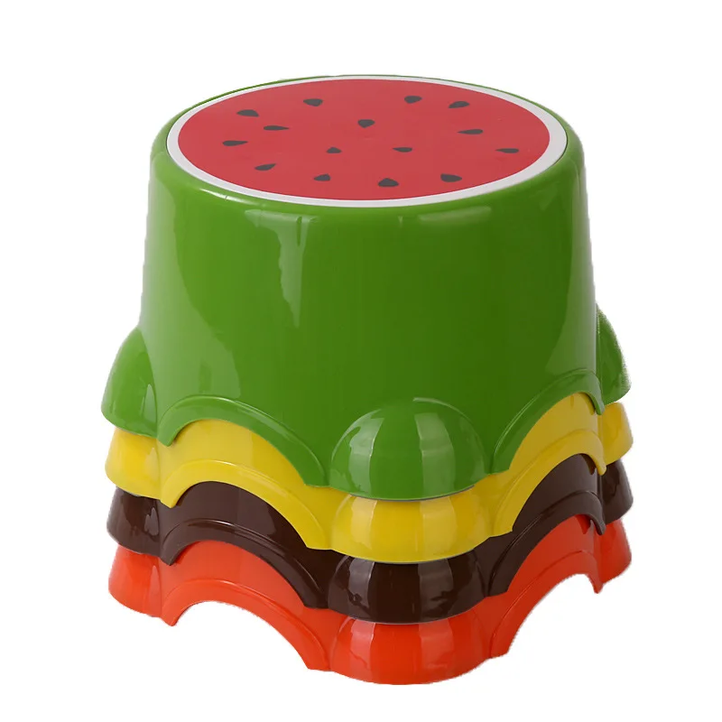 

Fruit Trumpet Children's Stool Cute Plastic Stool Round Stool Baby Cartoon Stool Thickened Bench Chair for Children