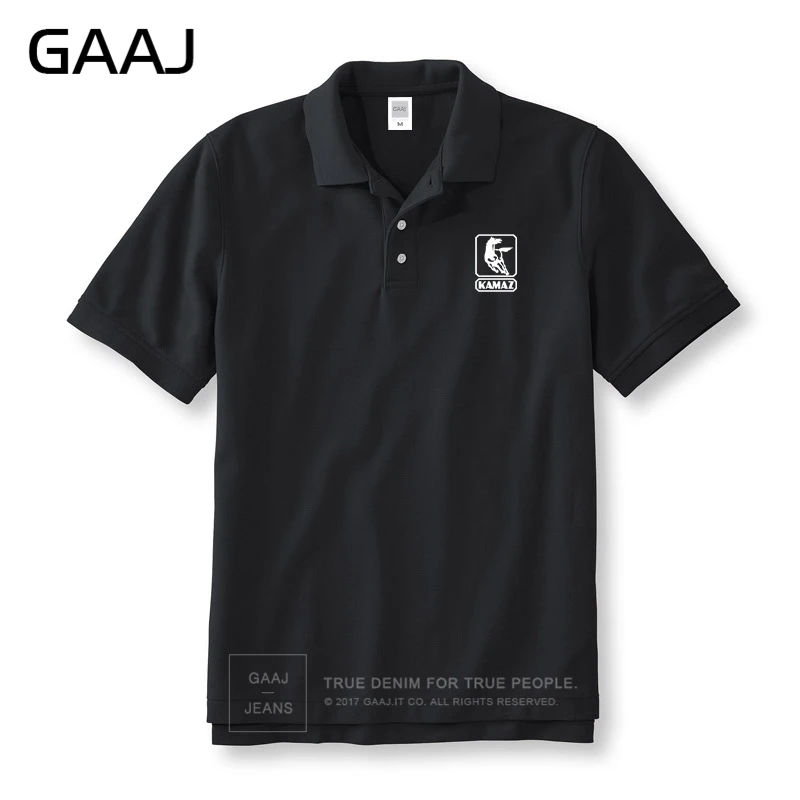 Рубашки поло с логотипом Kamaz, для мужчин и женщин, унисекс, новинка, хлопковые, автомобильные, брендовые рубашки поло для мужчин, брендовая мужская одежда с принтом - Цвет: Black