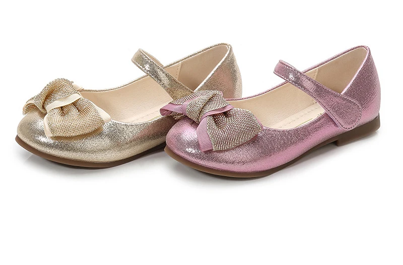 Sapatas da Mola das Crianças Qualidade da Moda Sapatos com Arco Rosa de Ouro Iyeal Crianças Lantejoulas Meninas Princesa Único Cores Opcional 16 Cheap Sapatos de couro