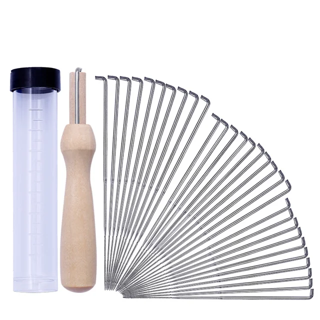 LMDZ 30pcs  Felting Needles Kits Wool Felting DIY Supplies PIN Felting Needle Tool Set with 10 Felting Needles With Clear Bottle Type2