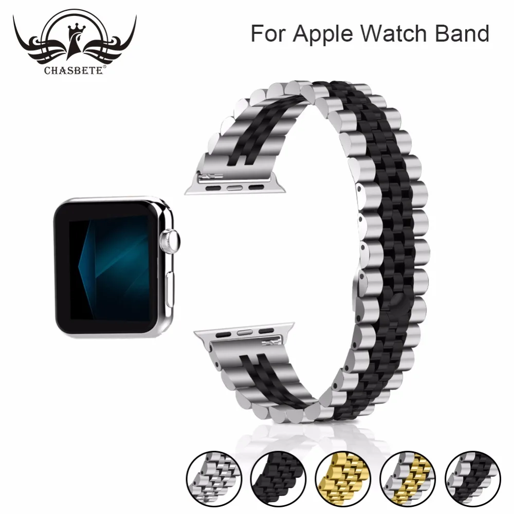 Для Apple Watch группа 42/44 мм черного золота Нержавеющая сталь браслетная застежка на Клип адаптер для Apple Watch iWatch Группа 38/40 мм