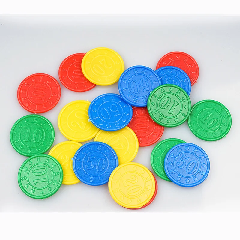 

32 pcs/set Poker Chips Plastic Round 10/20/50/100 Value Coins Poker Wholesale
