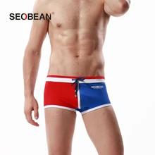 Брендовые летние мужские Лоскутные плавки трусы бикини Плавание пляжная одежда для серфинга гей занятий серфингом на доске, Шорты спортивные мужские плавки L005