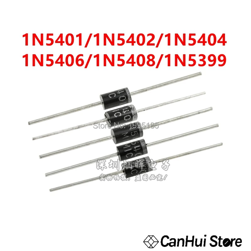 

20PCS Rectifier Diode 1N5408 1N5404 1N5401 1N5402 1N5406 1N5399 3A1000V
