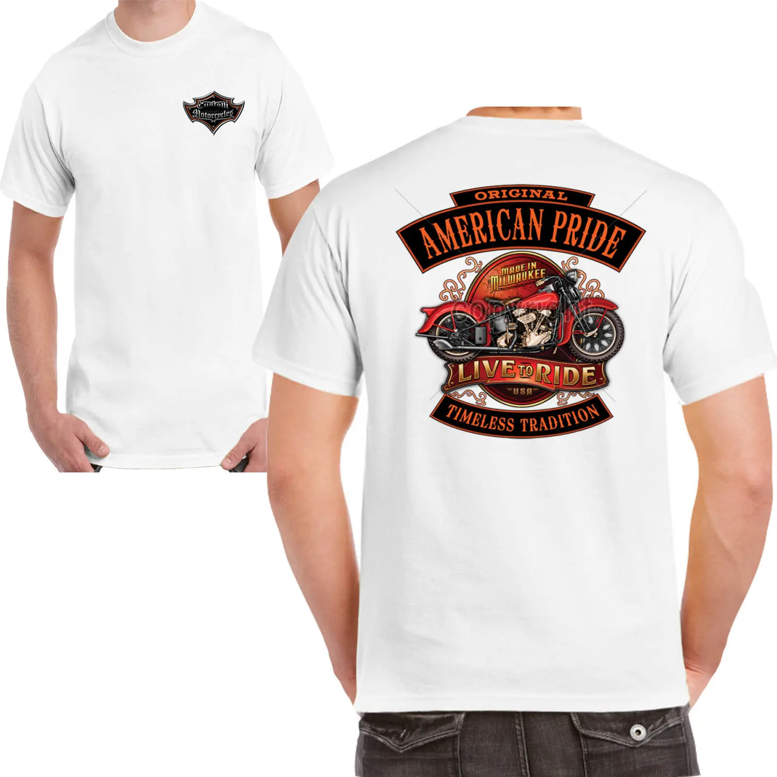 

2019 Summer Tee shirt Biker T shirt American Motorbike Biker Live To Ride Funny Bobber Chopper 109 Custom T-shirt