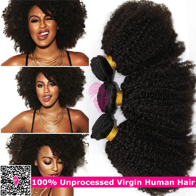 Brazilian Afro Kinky Curly Virgin Hair 3pcs Brazillian Human Hair