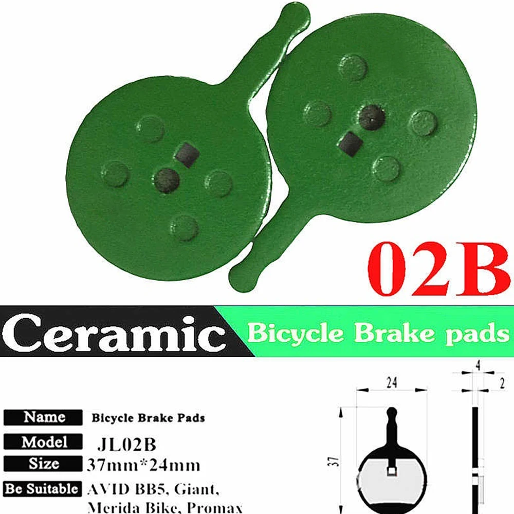 2 шт. прочные гидравлические тормозные колодки для езды на велосипеде, практичные резиновые тормозные колодки, керамические зеленые аксессуары для езды на велосипеде, 2 шт - Цвет: 02B