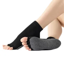 Профессиональные Нескользящие женские носки с открытым носком; хлопковые носки с пятью пальцами; спортивные нескользящие носки с пятью пальцами для танцев
