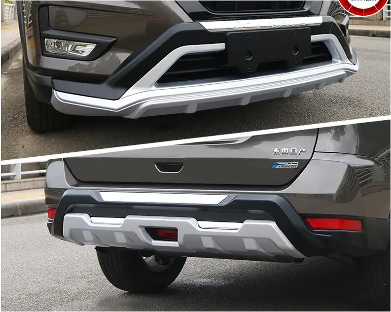 ABS автомобильный Передний+ задний бампер Защитная крышка скользящая пластина насадка для Nissan X-Trail XTrail Rogue