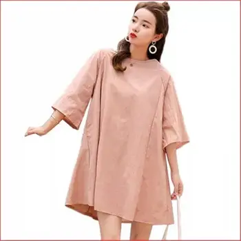 

2019 New Summer Fashion Pregnant Women Cotton Solid Bow Dress Pregnancy Dress Photography Maternity Clothes Dresses Vestido L263