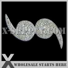 30 шт./партия) Свадебная металлическая аппликация из горного хрусталя бисерная нашивка для свадебное платье под заказ украшение, X1-RAT2178