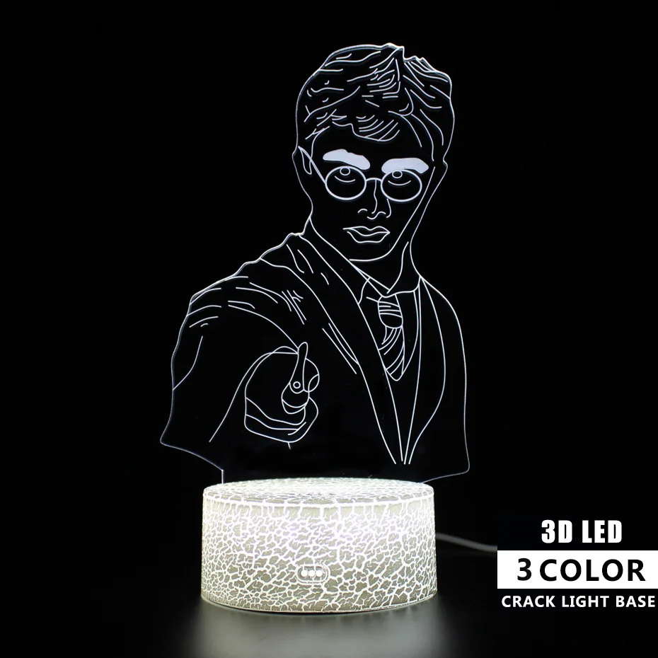 Гарри лампа с дистанционным управлением 3d настольная сенсорный светодиодный