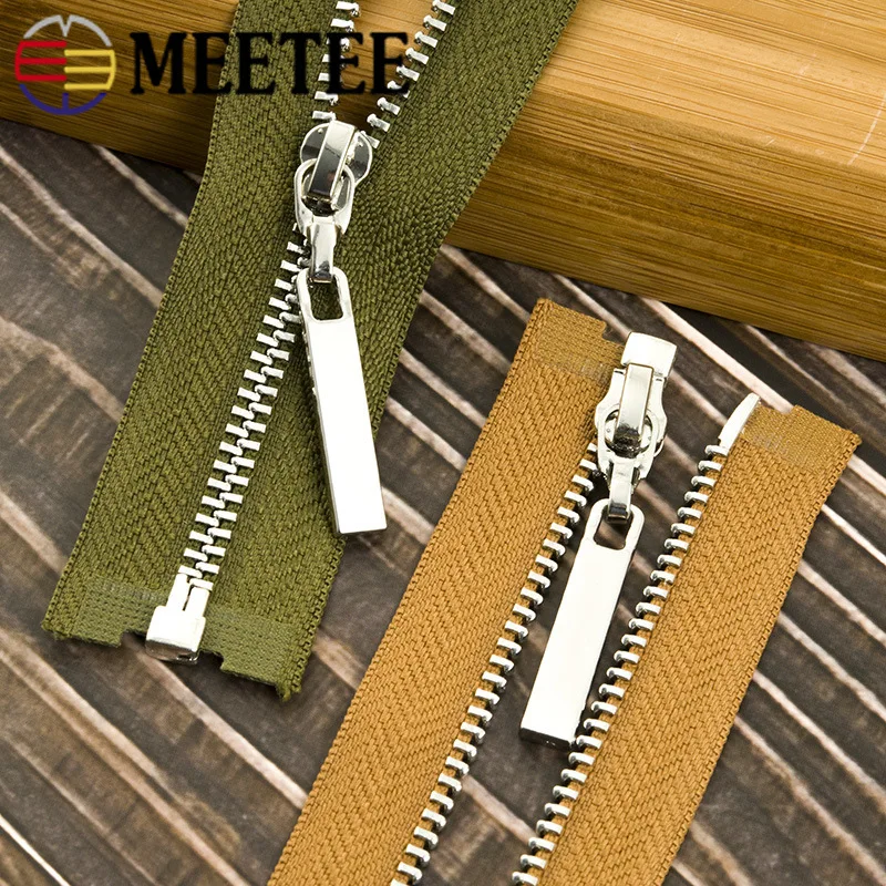 

2pcs Meetee 3# Metal Zipper 40cm 70cm Open-end Auto Lock Zip for Sewing Bag Bagpack Jacket Jeans Skirt Garment Accessories Craft