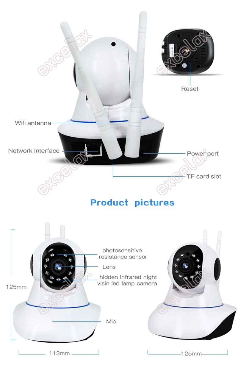 3D Navi панорамная wless 2MP 1080 P HD WiFi Детский Монитор домашняя няня IP робот камера мобильный телефон видеонаблюдение 2 пути аудио