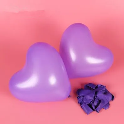 10 шт./лот Романтический в форме сердца Love латексные шары, гелий воздушные шары на день рождения Свадебные украшения Воздушные шары надувные воздушные шары - Цвет: Фиолетовый
