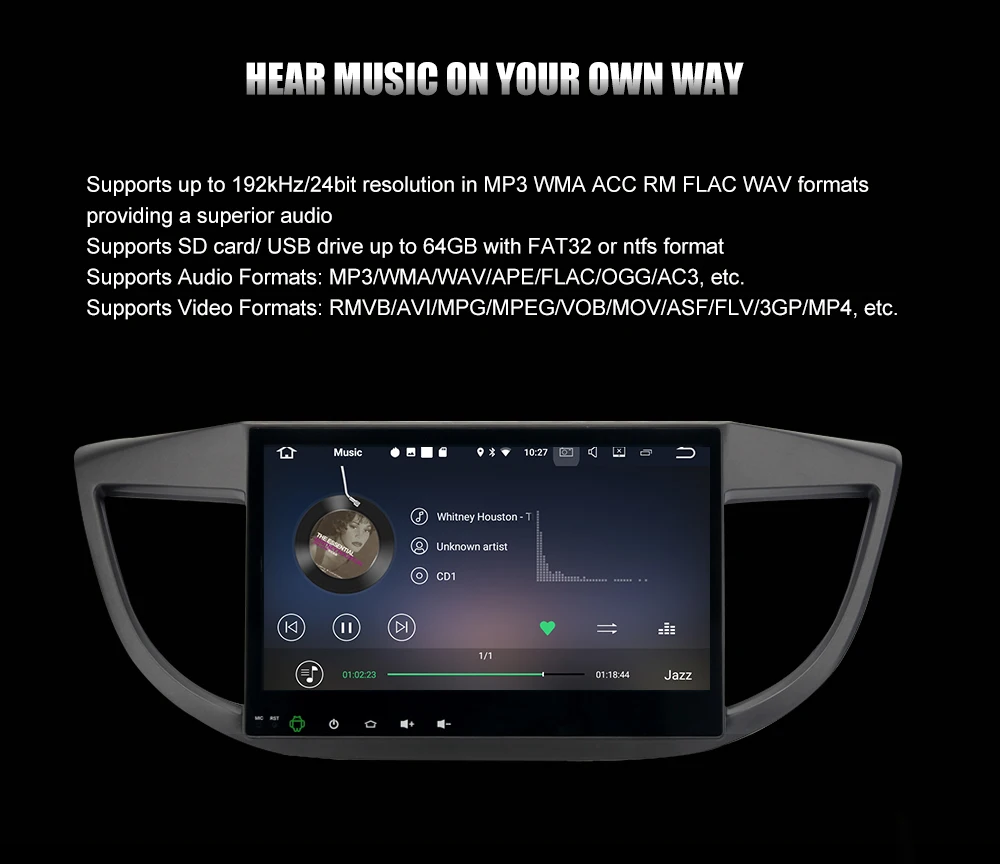 Dasaita 10," Android 8,1 Автомобильный gps плеер Navi для Honda CRV 2012- с 2G+ 16G четырехъядерный автомобильный стерео радио мультимедиа