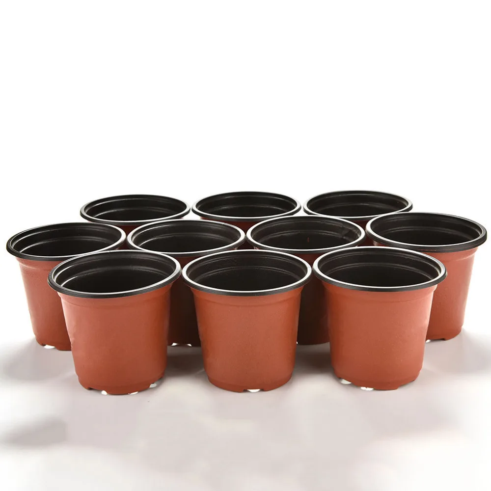 

10 Pcs/Set Plastic Round Flower Pot Nursery Pots Planter Home Garden Decor