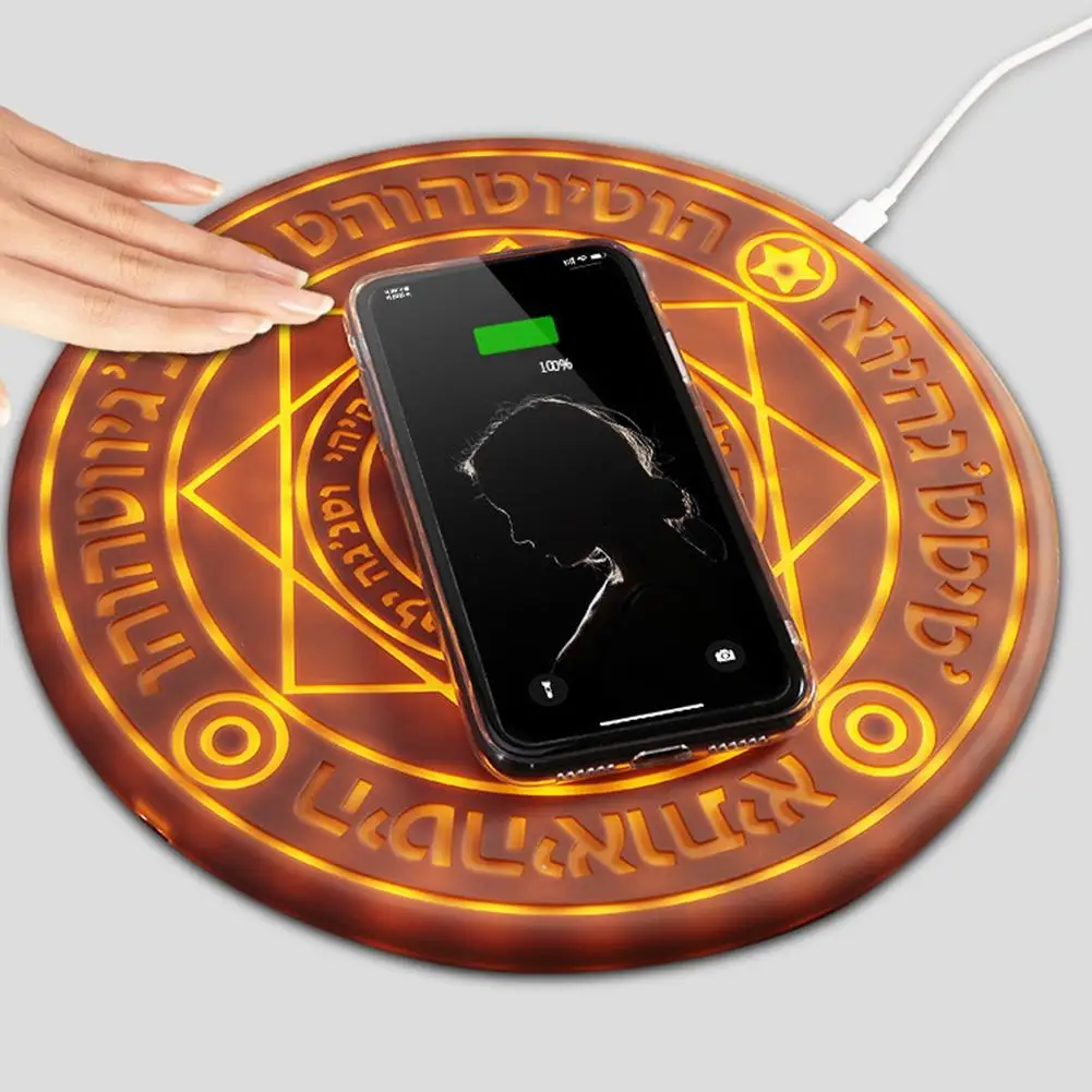 

5/10W Glowing Magic Array Qi Wireless Fast Charger for iPhone Samsung Huawei