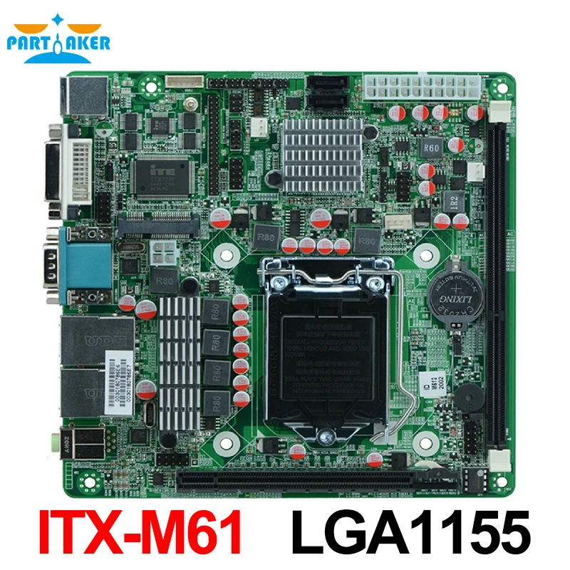 Cpu Industriale Del Centro I3/I5/I7 Pentium 22Nm/32Nm Di Sostegno Del Motherboard-Itx-M61 Dello Zoccolo I7 Lga1155 Con 9 * Usb/6 * Com