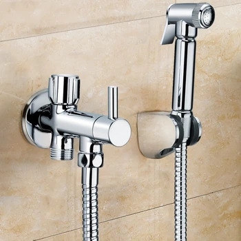 

Toilet Brass Hand Held Bidet Spray Shower Head Douche Kit Shatta Copper Valve Bathroom Bidet sprayer Jet Tap & Holder & hose