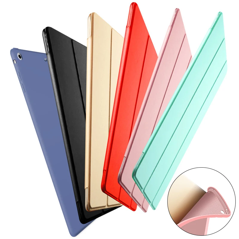 

Case for iPad 2018 2017 9.7 Tablet Funda Magnetic Stand Silicone Soft Back Cover for iPad 5th Smart Case for iPad 6th Generation
