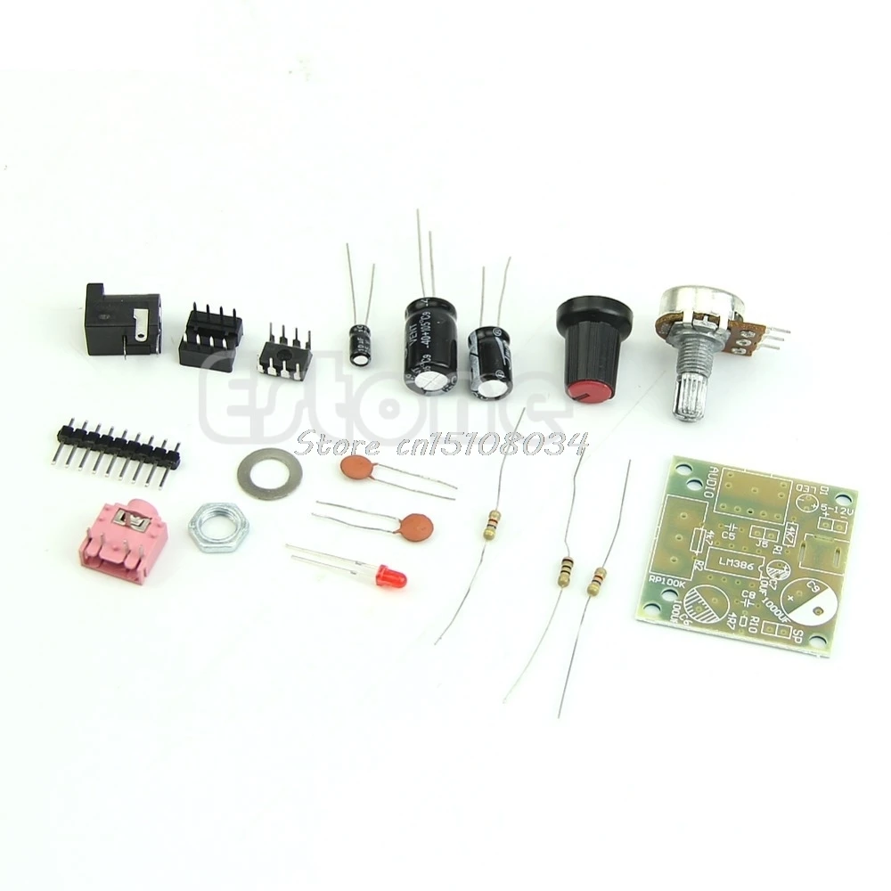 LM386 супер плата мини-усилителя 3 V-12 V DIY Kit Запчасти и Компоненты S08 и Прямая поставка