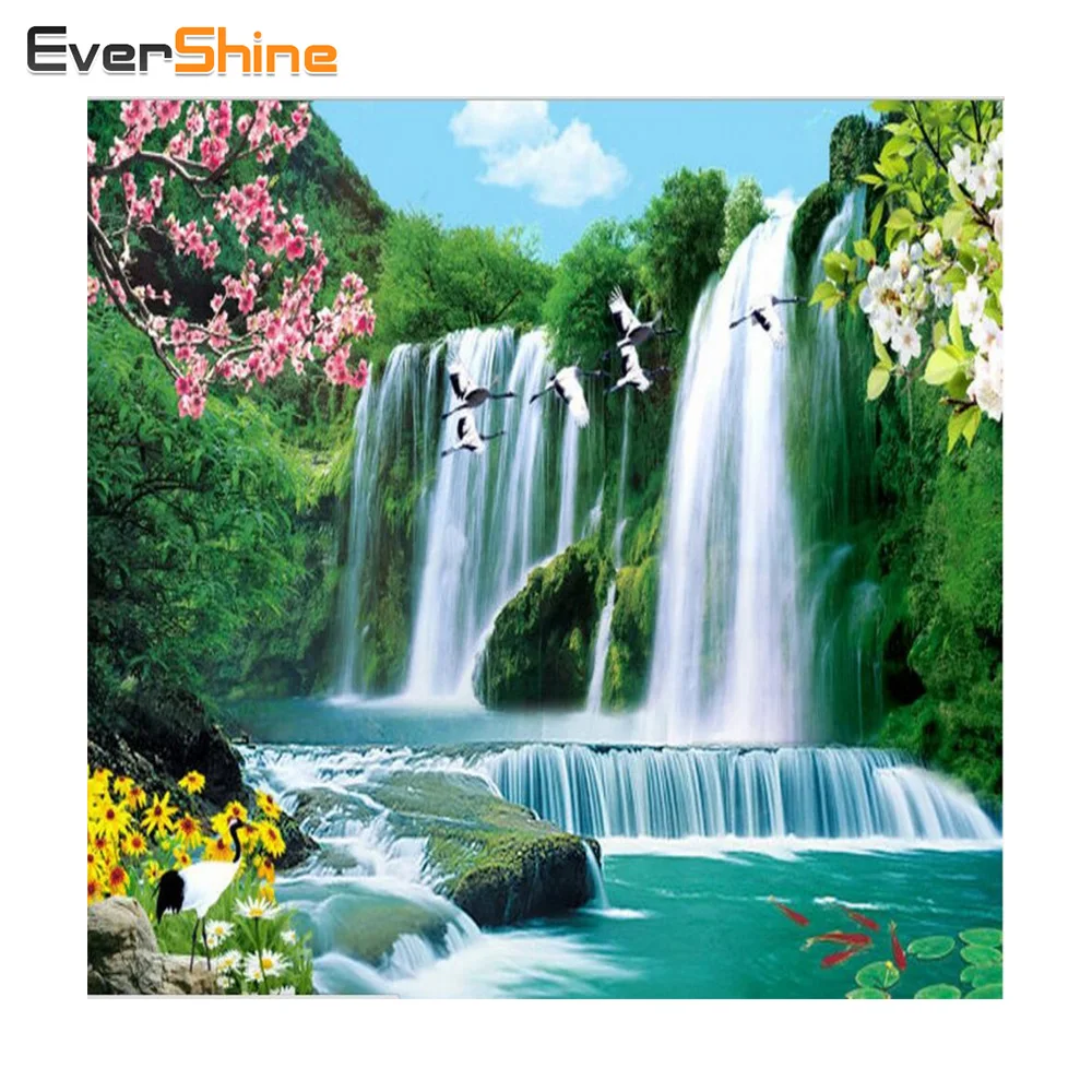 

EverShine Diamond Painting Scenery Full Resin Crystal 5D Diamond Embroidery Landscape Home Decorative Handicraft Art