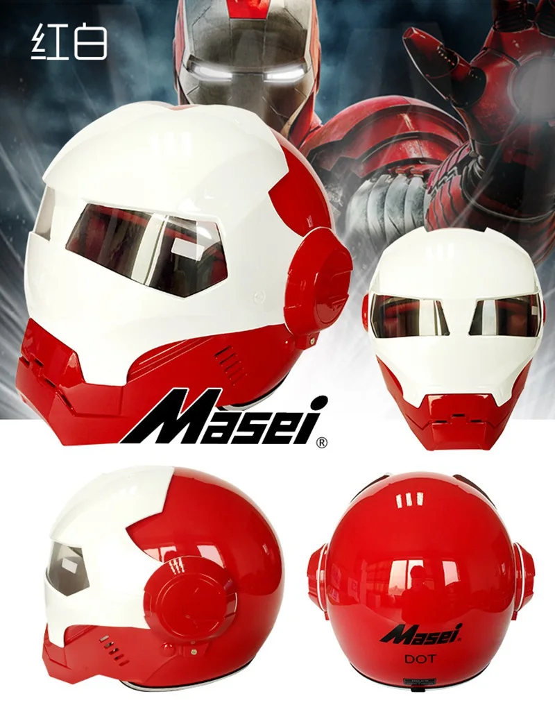 Masei 610 Ironman мотоциклетные шлемы мотоцикл Мстители Capacete гоночный Череп шлем Casco