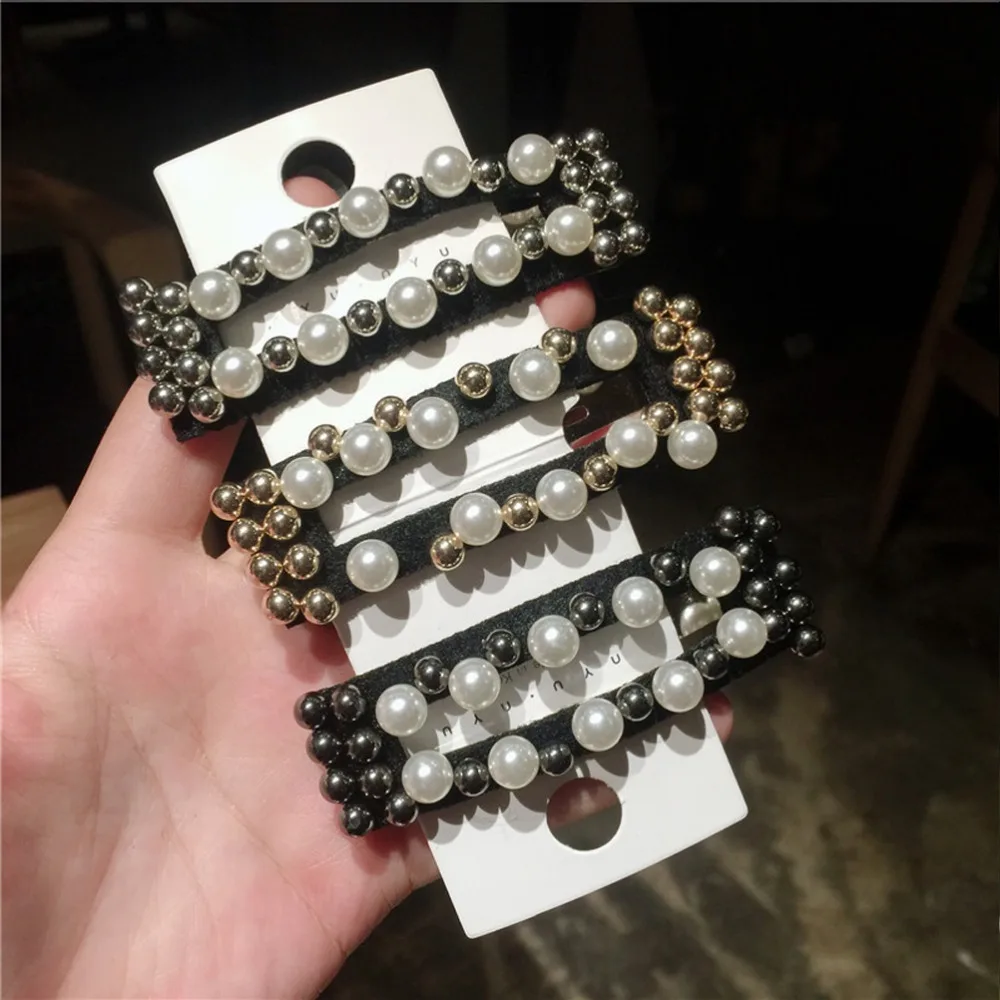 

M MISM 1pc Fashion BB Pearl Hair Clips For Girls Korea Style Women Full Beads Alloy Hairpins Barrettes Party Hair Accessories