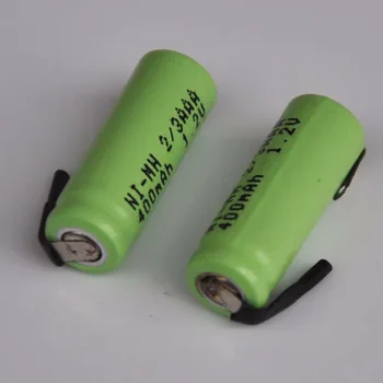 

3-6PCS 1.2V ni-mh 2/3AAA rechargeable battery 400mah 2/3 AAA nimh cell with soldering tabs pins for DIY LED solar light