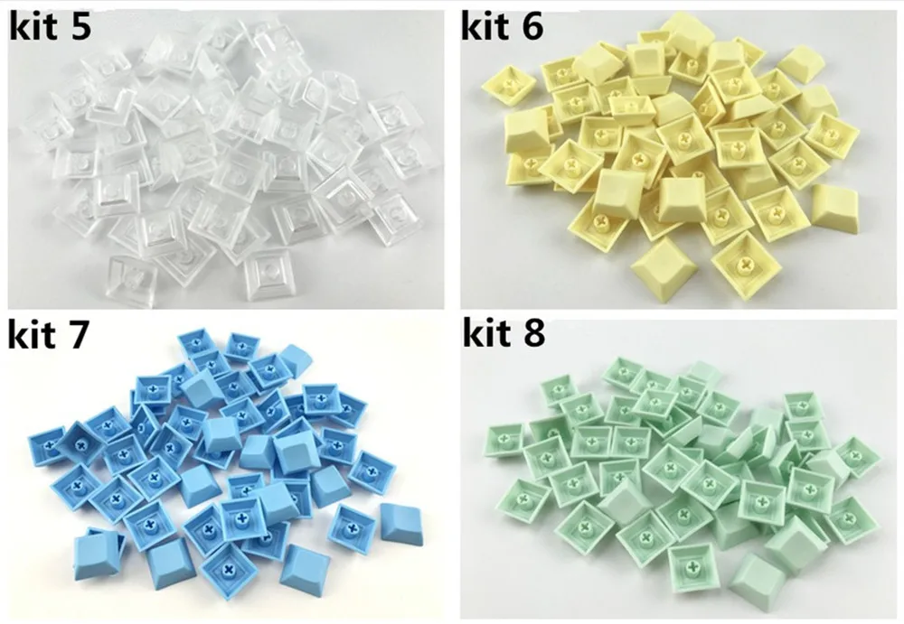 Pbt Keycap, Dsa 1U, cor mista, verde, amarelo, azul, branco