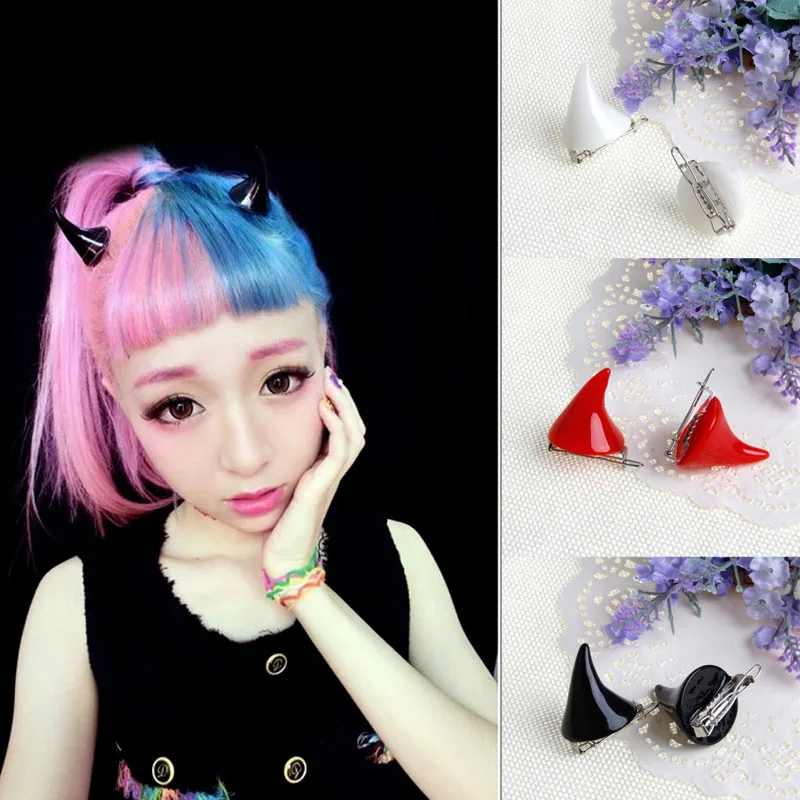 

1 pair New Stereo Devil Horn Ear Clip Chic Halloween Cosplay Hair Clip Hairpin