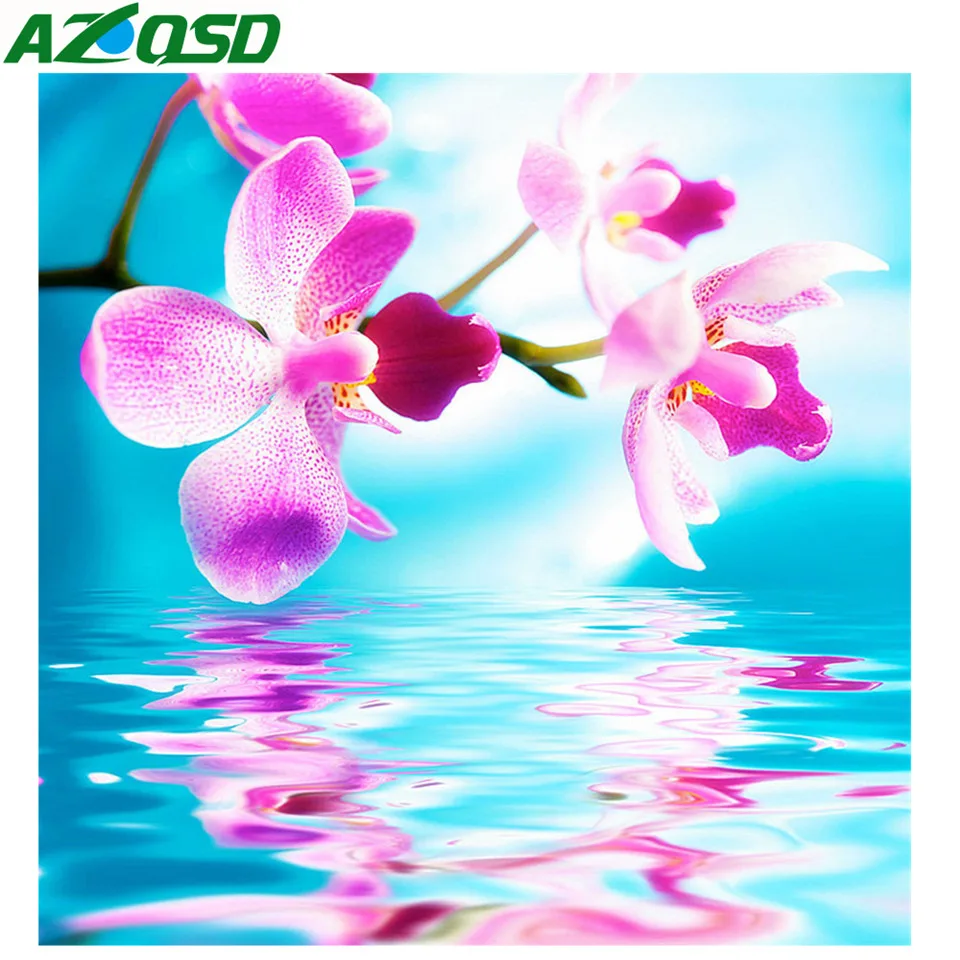 

AZQSD Diamond Painting Scenery Picture Of Rhinestones Needlework Diamond Mosaic Flowers Needlework Wall Decor Handmade Gift