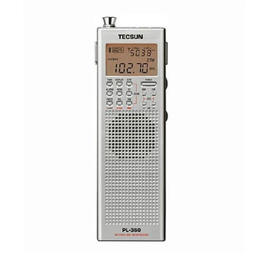 Tecsun PL-360 полнодиапазонная FM/MW/LW/SW цифровая Демодуляция пожилых карманная стерео Портативная полупроводниковая зарядка кампус радио - Цвет: Silver