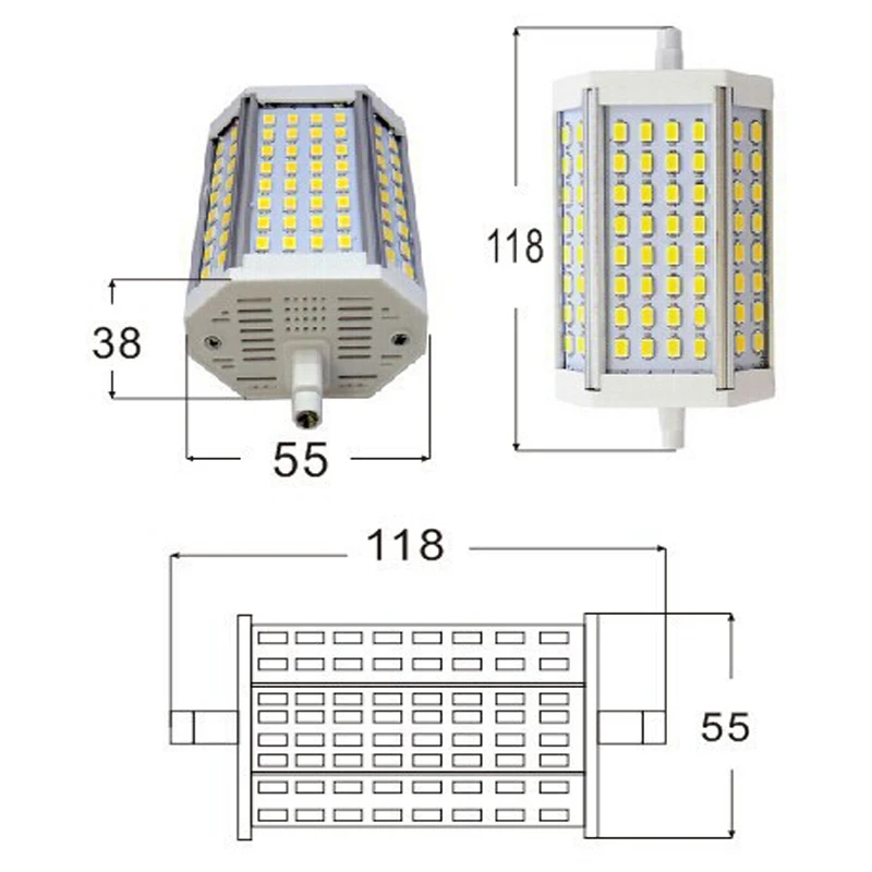 25 Вт 118 мм Светодиодная R7S лампа Samsung SMD5630 светодиодный источник 2600LM J118