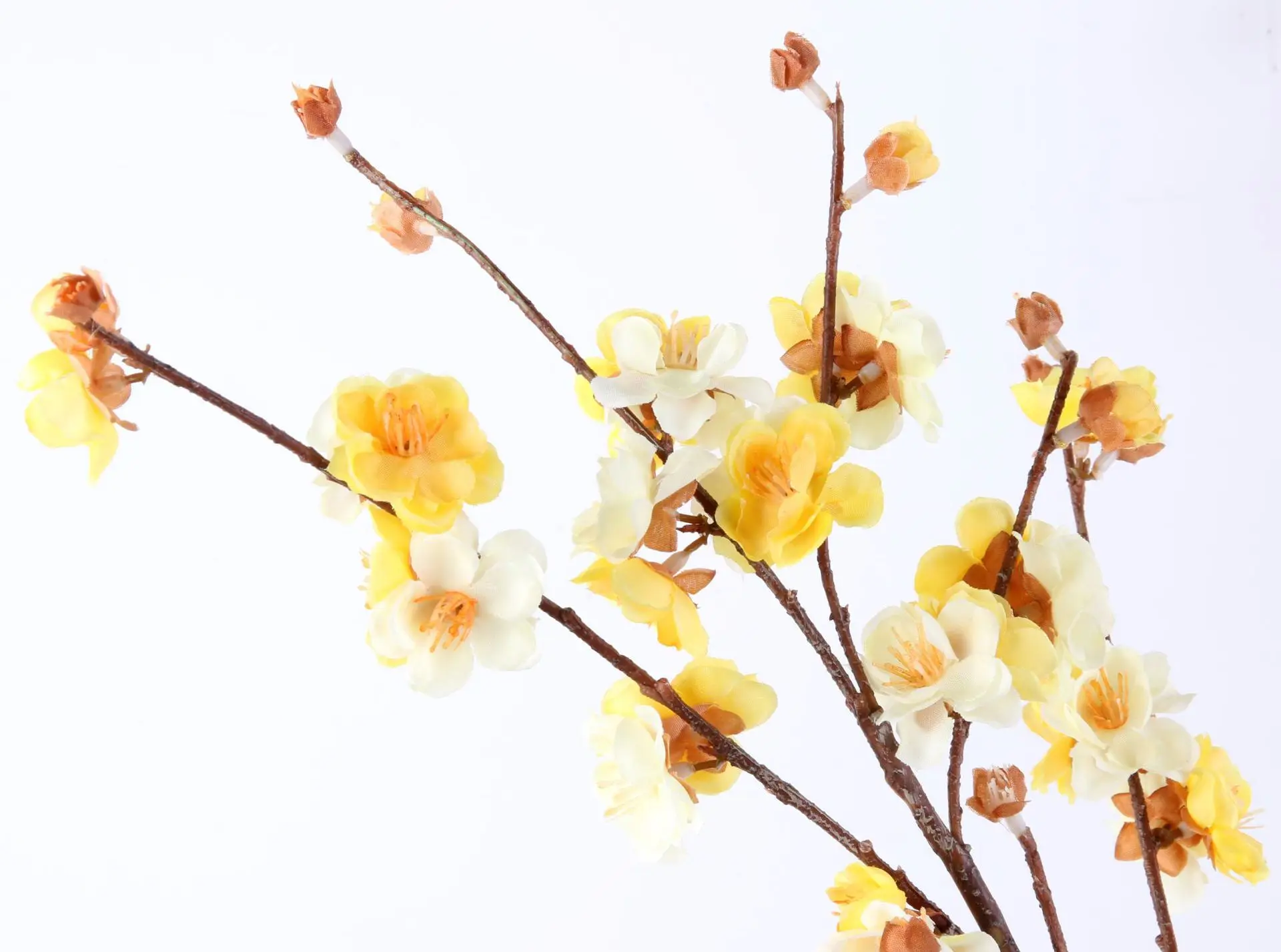 3 шт./партия высококачественные Искусственные цветы Желтый Золотой сливы домашний декор Свадебные Декоративные diy ВЕНОК реквизит для фотосъемки поддельные цветы