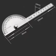 180 градусов Регулируемый транспортир Угол искатель угол линейка круглая головка роторные нержавеющая сталь транспортиры измерительный инструмент