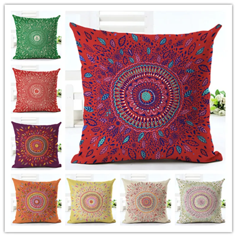 

Round Flowers Style 45*45cm Square Home Decorative Pillow Music Note Printed Throw Pillows Car Home Decor Cushion Cojines