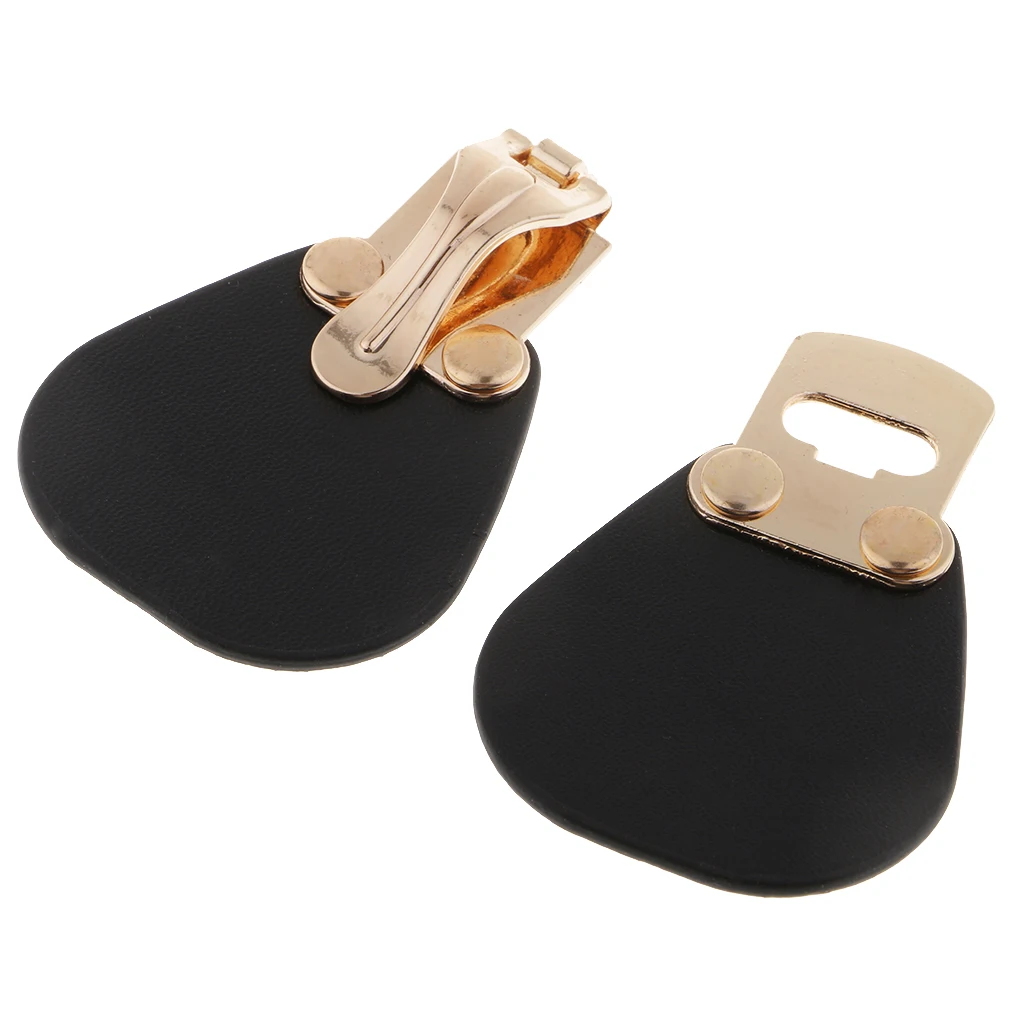 1 Pair Black PU Leather Alloy Snap Sewing Toggle Button Bag Coats Fastener for Clothes Decor