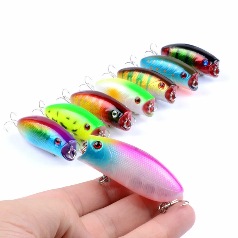 

1Pcs 6cm/10.4g Topwater Fish Fishing Lure Floating Wobblers Crankbait Popper Artificial Hard Swim Sea Pescaria Baits For Fishing